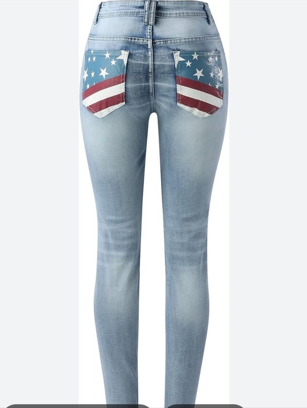 Generisch Vintage Distressed Women's Flag Pocket Skinny Jeans Size 10